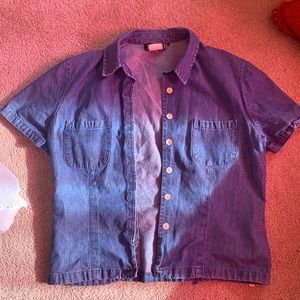 Cute blue button up shirt in the brand signature by jerell